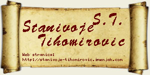 Stanivoje Tihomirović vizit kartica